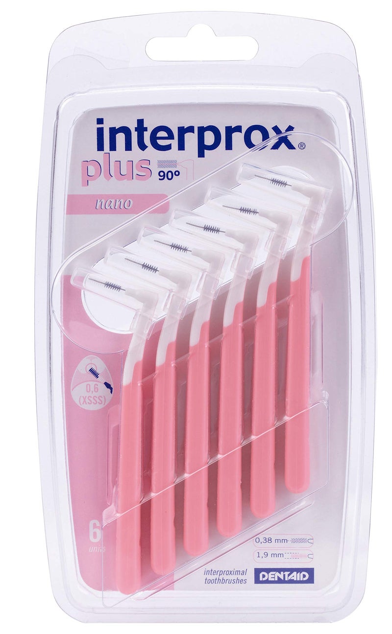 Interprox 0.38 mm Pink Plus Interproximal Brush Nano - Pack of 6 - Image 1